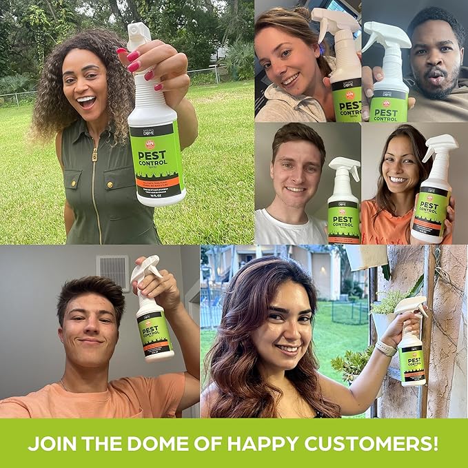 Nature?€?s Dome Pest Control Spray 16 Oz | 100% Natural Ant Killer & Bug Spray for Indoor & Outdoor Use | Eco-Friendly Bug Spray for Flea, Ticks, Ant & Mosquitos | Safe for Pets and Kids