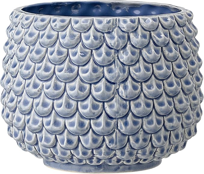 Bloomingville Stoneware Flower Pot Pinecone, Planter, 6,5'', Blue