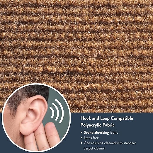 Angeles, Quiet Divider with Sound Sponge 48" x 10' Wall in Natural Tan