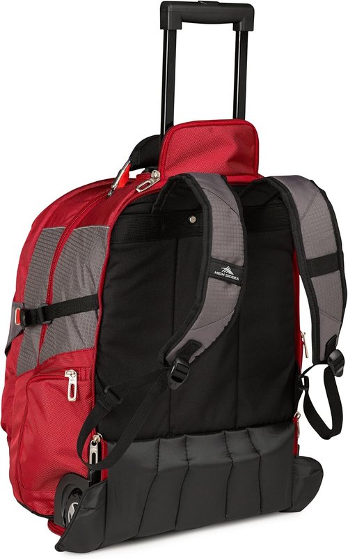 High Sierra XBT Business Rolling Backpack - Red & Black, Versatile One Size