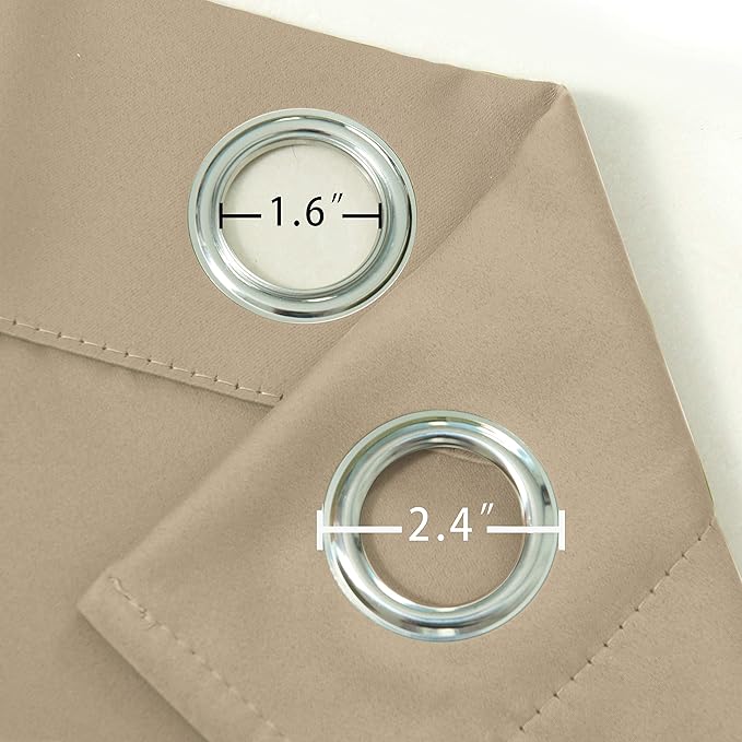 LEMOMO Beige Blackout Curtains 34 x 54 Inch Length/Set of 2 Curtain