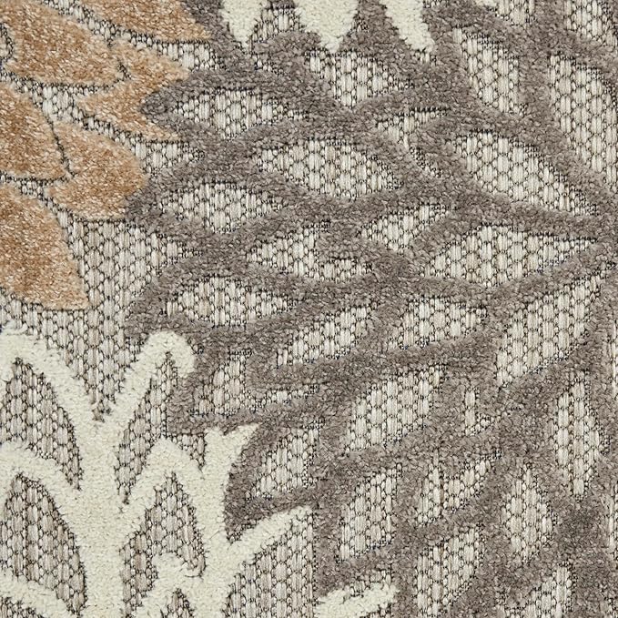 Nourison Home Aloha Indoor/Outdoor Floral Natural 7'10" x 10'6" Area Rug (8' x 11'), 7'10"X10'6",