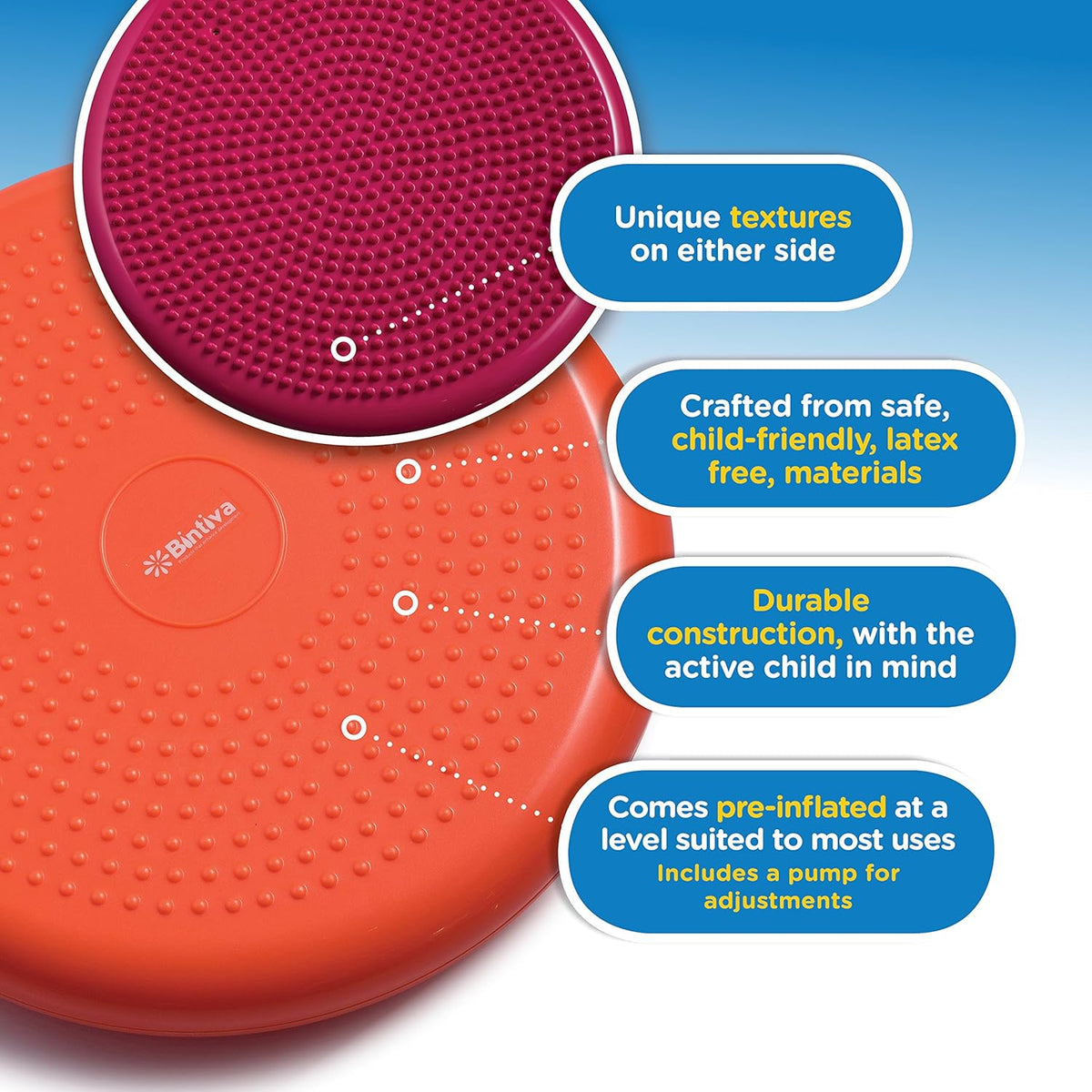 Wobble Cushion Balance Disc for Therapy & Exercise - Sensory Wiggle Seat & Stability Pad