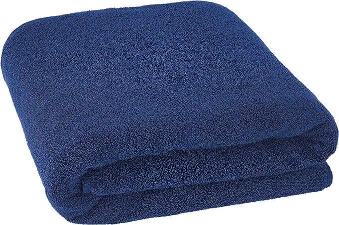 Cotton Paradise 100% Cotton 40x80 Oversized Bath Sheet, Extra Large Turkish Bath Towels for Bathroom, Navy Blue Bathsheet