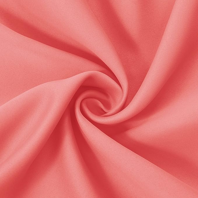 LEMOMO Blackout Curtains 52 x 95 inch/Coral Curtains Set of 2 Panels/Thermal