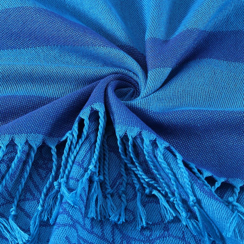 Genovega Oversized Cotton Turkish Beach Towels 72"x36" Lightweight Quick Dry Sandless Pool Swim Towel Large No Sand Compact Blanket Adult Travel Essentials Cruise Accessories Must Haves Blue Shark