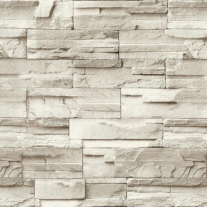 Jeweluck Stone Wallpaper Peel and Stick Brick Wallpaper 17.7”×236.2” Brick