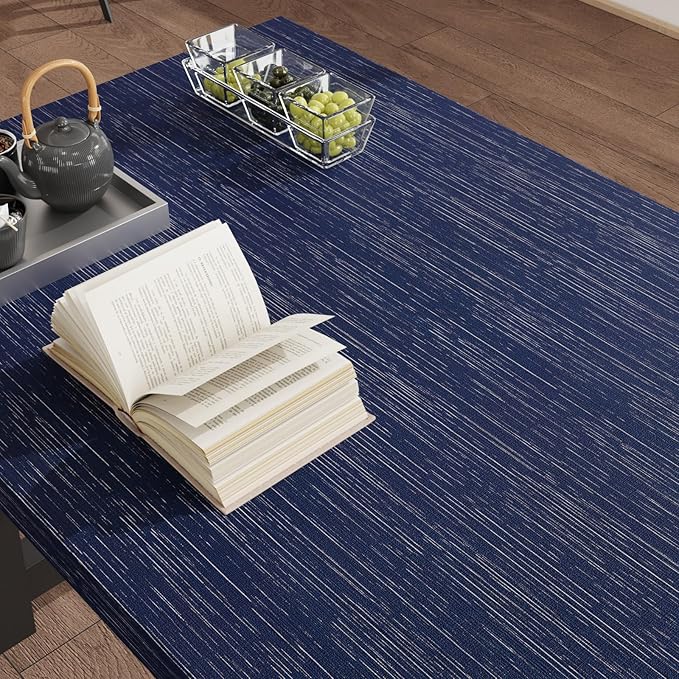 CRE8TIVE Dark Blue Grasscloth Peel and Stick Wallpaper Textured Blue Contact