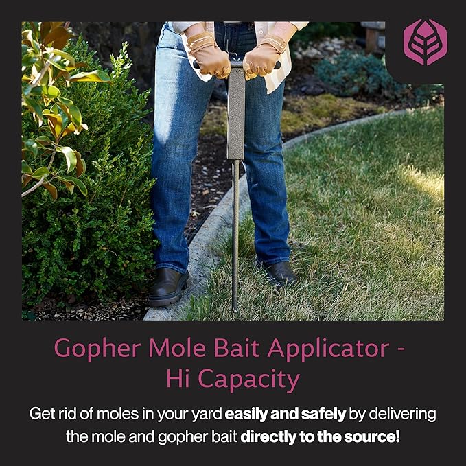 Yard Butler Mole & Gopher Bait Applicator, High Capacity, IGBA-1HC - Underground Bait Applicator Gardening Tool - Mole, Vole, Gopher, Pest Killer - Power-Coated Steel Construction - Easy to Use