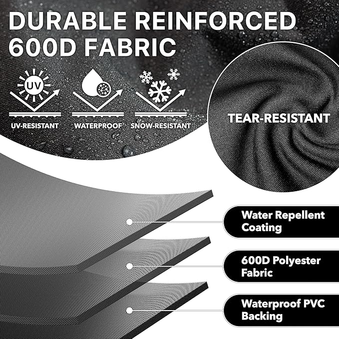 Simple Houseware 58 in. Heavy-Duty BBQ Gas Grill Cover, 600D Polyester Waterproof, Weather-Resistant