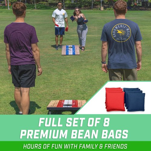 GoSports Portable Cornhole Set - 4 x 2 Ft or 3 x 2 Ft Options | Includes 8 Bean Bags & Travel Case