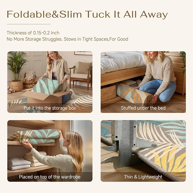 6x9 Indoor Outdoor Area Rug Washable Patio Rug Brown Non Slip Non Shedding Waterproof Carpet for Living Room Bedroom Porch Backyard Deck Balcony RV Camping Garden Picnic