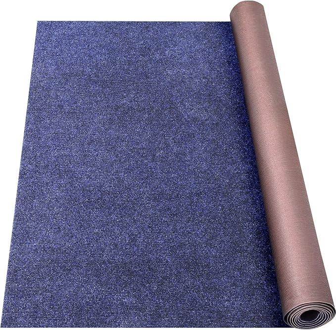 Marine Carpet,6 FT x 18 FT Deep Blue Indoor Outdoor Carpet 0.2" Thick Boat Carpet with Water-Proof TPE Backing, Non-Slide Outdoor Marine Carpet Roll for Home, Patio, Porch, Deck