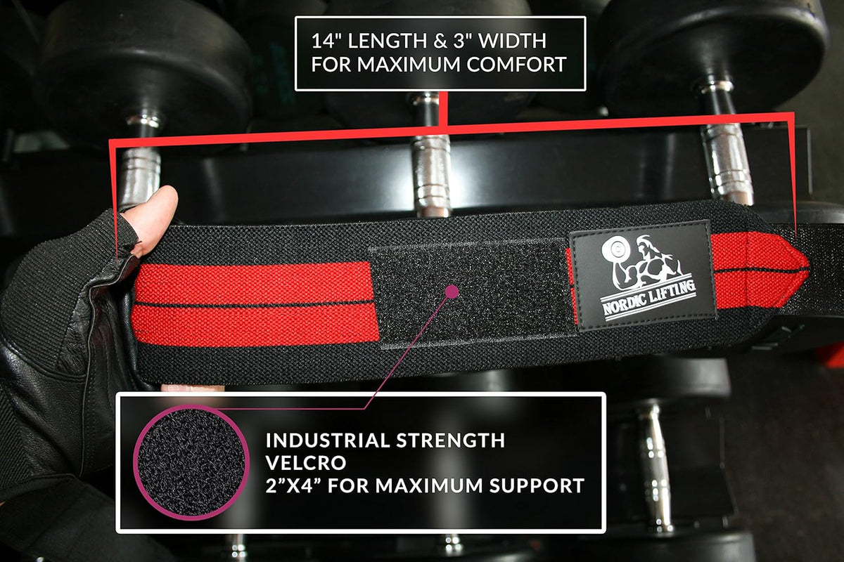 Wrist Wraps for Weightlifting & Powerlifting - Durable Support Straps with Thumb Loop (1 Pair) - Essential Gym Gear for Men & Women