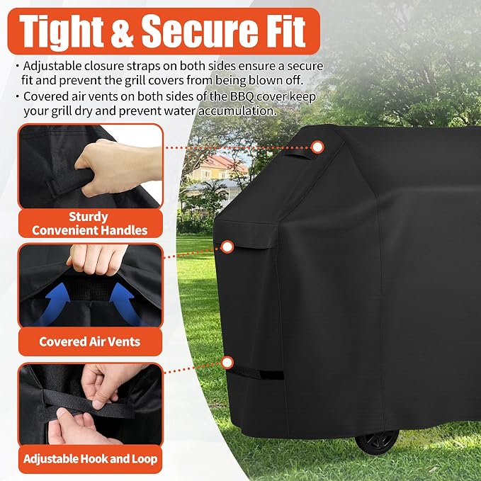 iCOVER Grill Cover 60 inch, BBQ Grill Cover for Outdoor Grill, 600D Heavy Duty Waterproof BBQ Cover, Anti-UV and Rip-Proof Barbecue Cover, Gas Grill Cover for Weber, Char-Broil, Nexgrill, etc