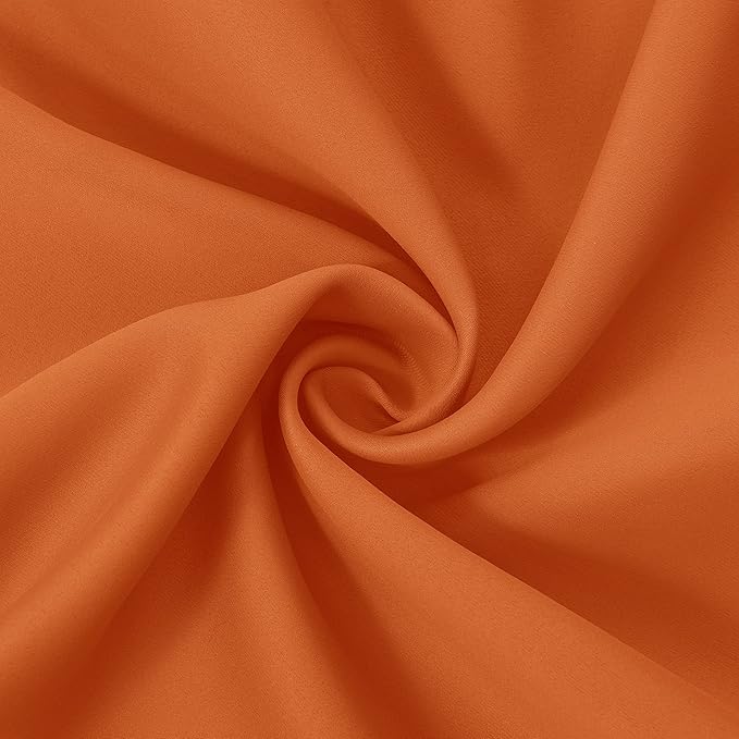 LEMOMO Orange Blackout Curtains 42 x 63 Inch Length/Set of 2 Curtain