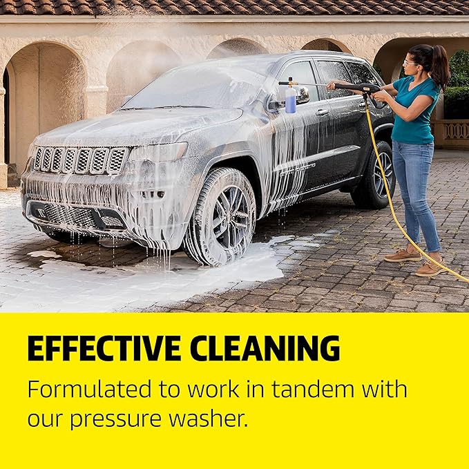 Kärcher Vehicle Wash and Wax, Pressure Washer Detergent, Cleans Cars, Bikes, Trucks, Boats and More, Highly Concentrated, Makes up to 20 gal of Cleaner