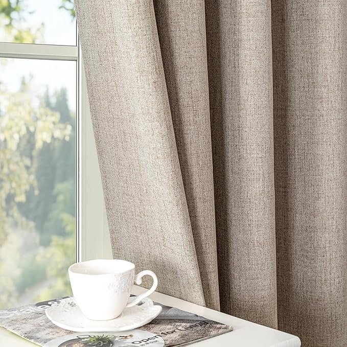 IGEMAEVE Blackout Curtains 84 Inch Length 2 Panels Set, 100% Black Out Curtains