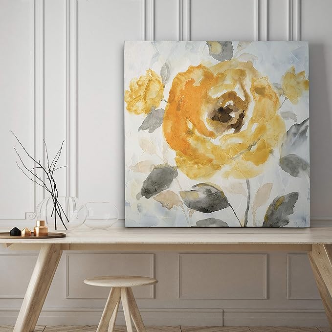 Wexford Home Honey Rose II-Canvas Prints Wrapped Gallery Wall Art | Stretched and Framed Ready to Hang, 10x10 Multicolor