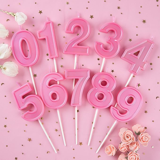 PHD CAKE 2.76 Inch Luxe Pink 1 Number Birthday Candles, Pink Number Candles, Cake Number Candles, Party Celebration