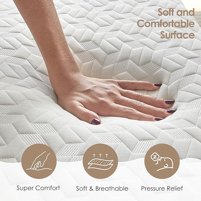 6 Inch Gel Memory Foam Twin Mattress for Cooling Night Sleep & Pressure Relief, Medium Firm Twin Size Mattress in a Box, Fiberglass-Free, CertiPUR-US Certified