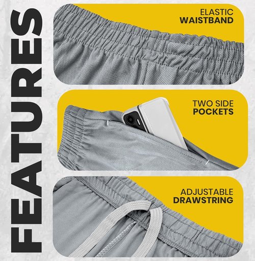 NY Threads Men's Athletic Shorts - Quick Dry Lightweight Workout Shorts with Pockets | Loose-Fit Design