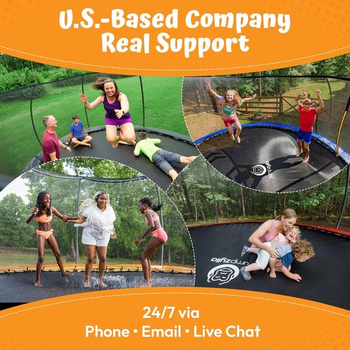 Jumpzylla Trampoline - Outdoor Recreational Trampoline with Enclosure & Ladder | ASTM Approved, Anti-Rust Frame, 8FT-16FT Sizes