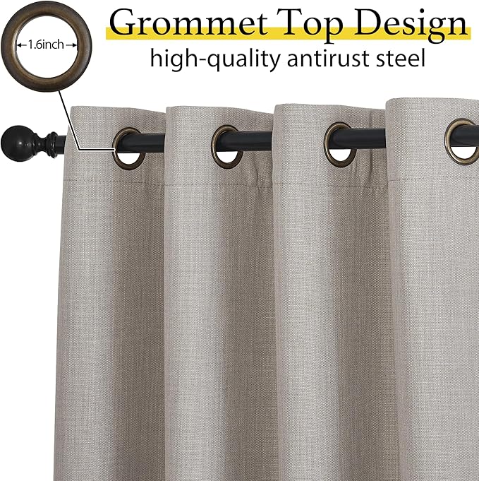 NICETOWN Thick Living Room Valances 24 inches Long, Farmhouse Grommet Faux