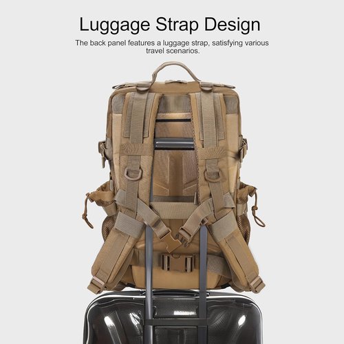 LHI Military Tactical Backpack - 45L Army Assault Pack with Shoe Compartment | Unisex Rucksack