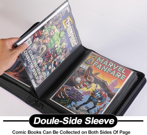 D DACCKIT Comic Binder - Durable Storage Album for 24 Comics | Classic Orange with Sleeves