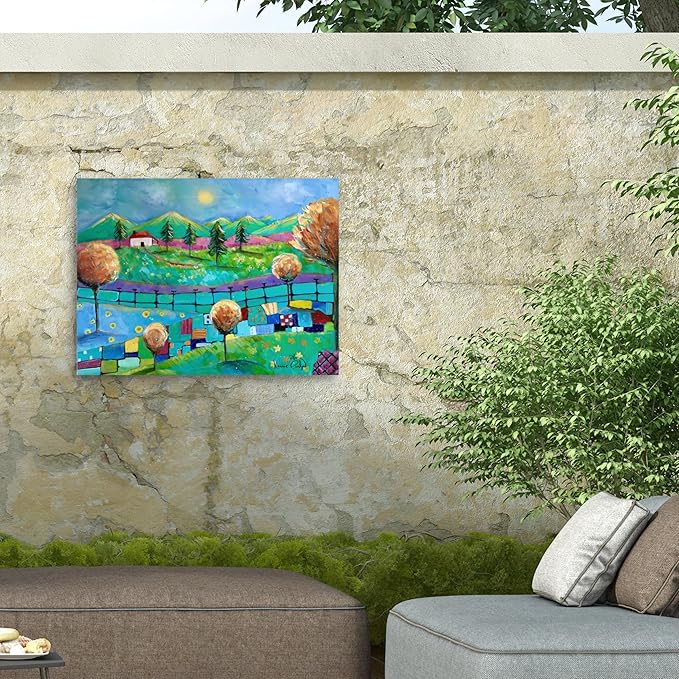 Outdoor Canvas Art - Karrie Evenson 'Mountain View' Wall Art for Outdoor Spaces, Patios, or Gardens by Trademark Fine Art