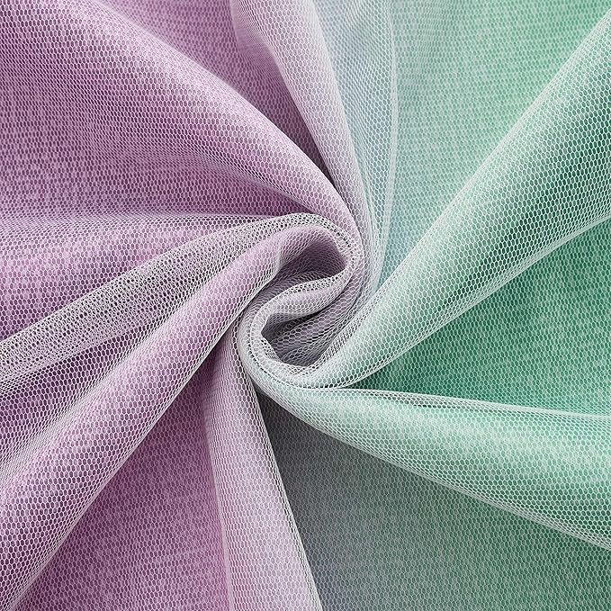 XiDi Blue Curtains for Bedroom Decor Green Curtains for Girls Kids Room Purple