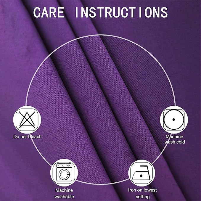 LEMOMO Purple Thermal Blackout Curtains/38 x 63 Inch/Set of 2 Panels Room