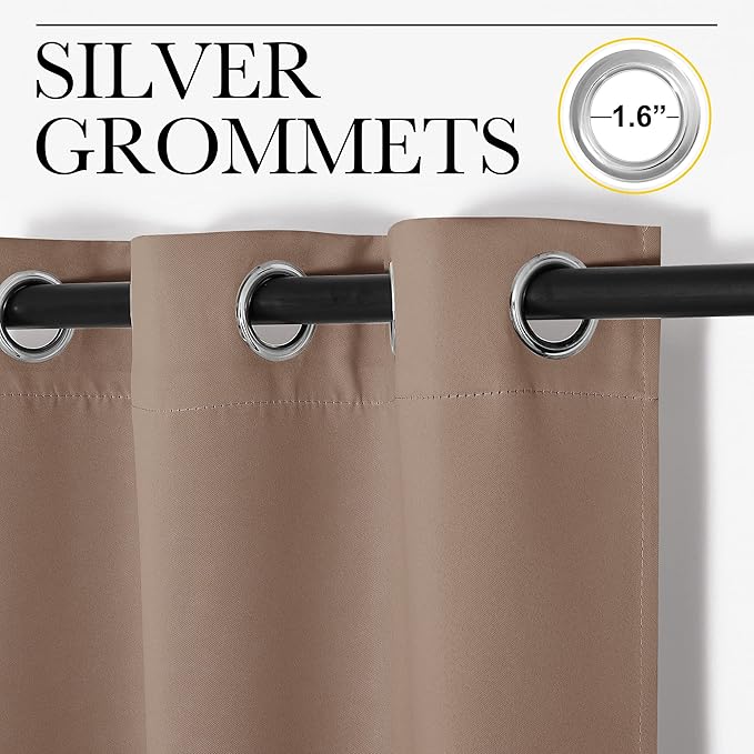 NICETOWN Bedroom Blackout Long Curtains and Drapes, 55 by 120 Inch, Cappuccino