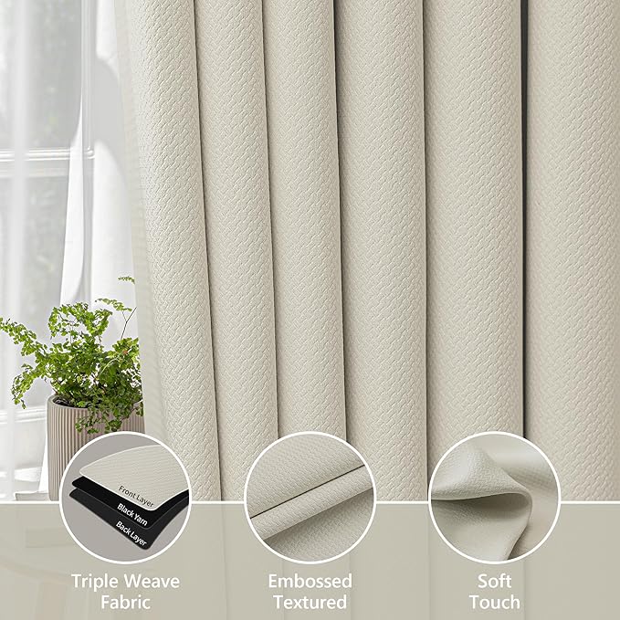 FMFUNCTEX 100% Blackout Curtains