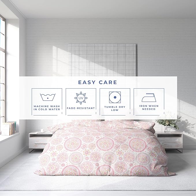 Kotton Culture 1 Pc Custom Size Duvet Cover Only -100% Egyptian Cotton Sateen 600 Thread Count Ultra Soft Premium Durable Comforter Cover Zipper Closure & Corner Ties (Mandala, Custom)