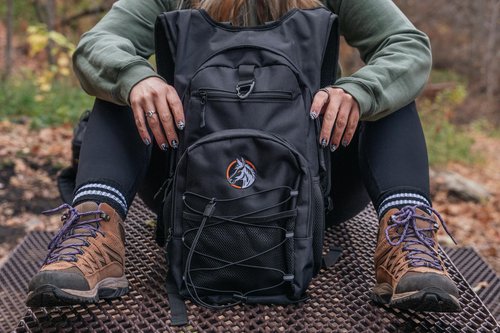 Fierce Mule Hydration Backpack 18L with First Aid Kit, 3L Water Bladder & Cooling Towel - Lightweight Hydration Daypack for Biking, Running, Hiking, Camping, Raves