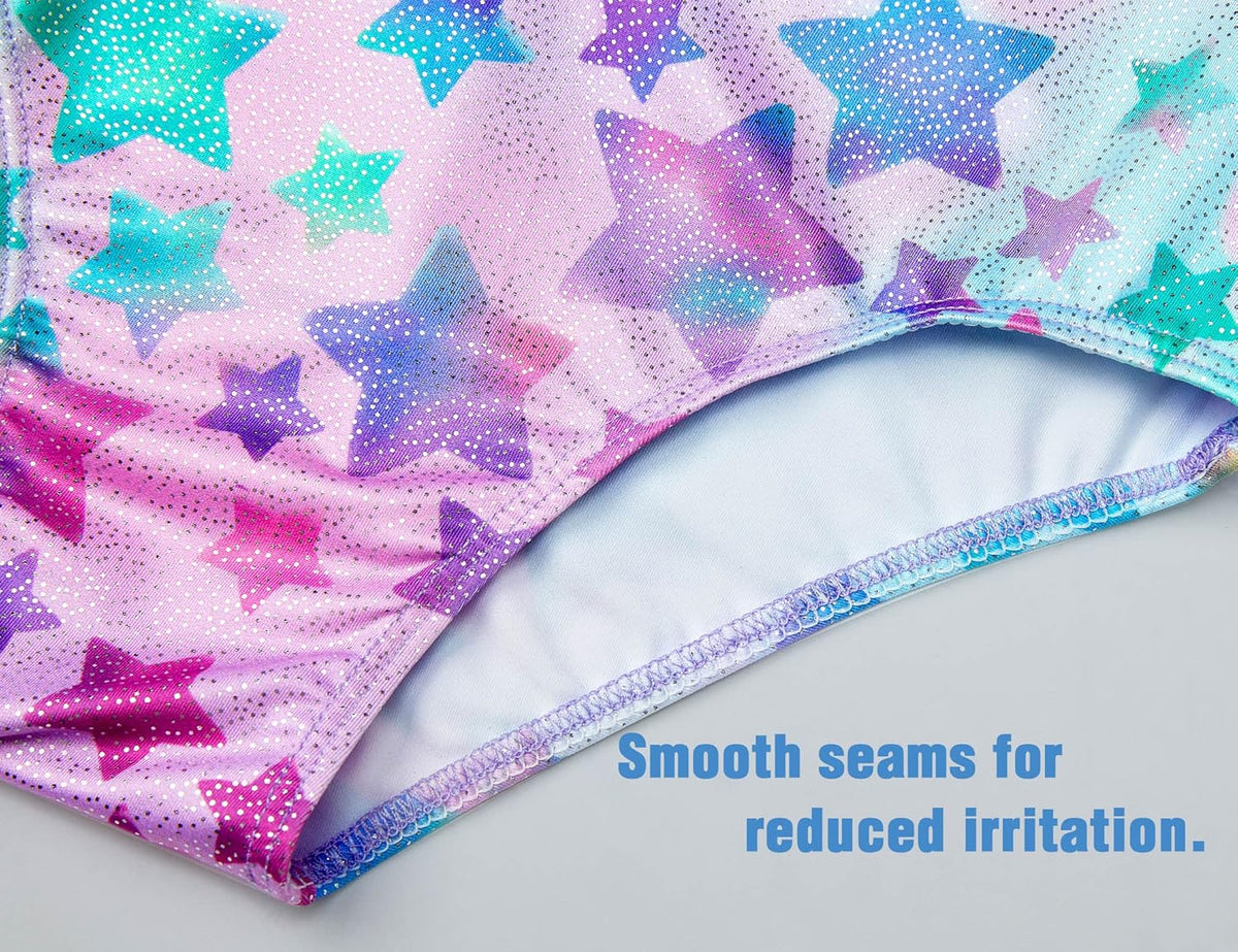 TENVDA Gymnastics Leotards - Sparkly Colorful One-Piece Outfit for Girls | Sizes 2-12 Years