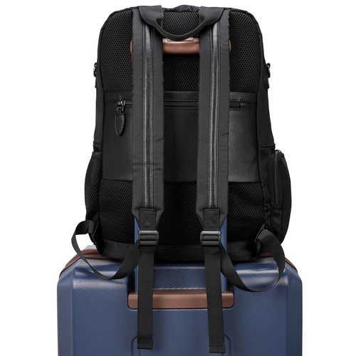 ELLE Voyage 20L Twill and Vegan Leather Backpack | Black