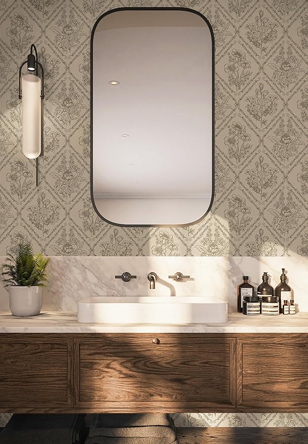 Toduso Peel and Stick Wallpaper Vintage Wall Paper Boho Contact Paper Brown
