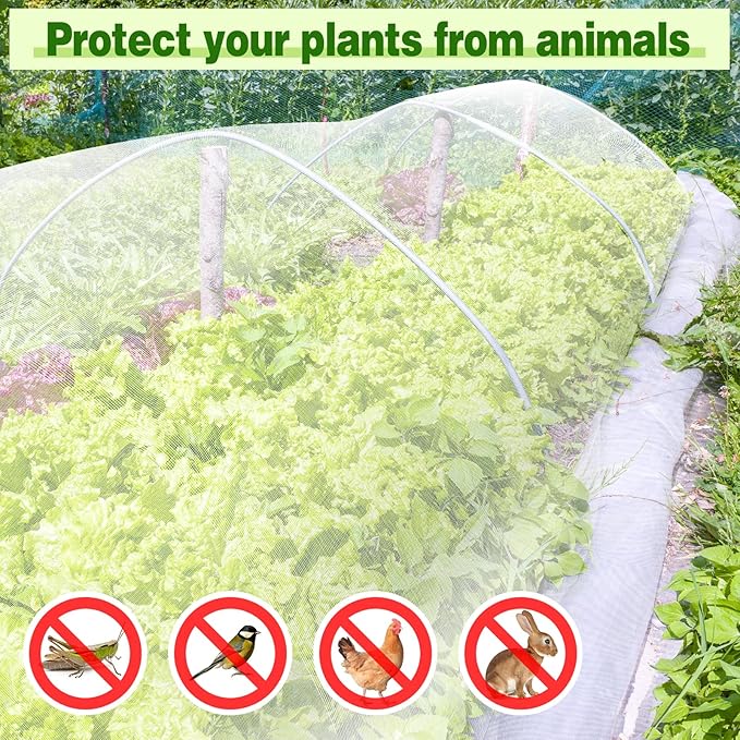 ANPHSIN Stronger Garden Mesh Netting - 10 x 33 ft PP Nanocomposite Bird Net Barrier, Mosquito Netting Screen for Outdoor Plants Vegetables Patios Balconies Terraces, Shading Rate 20% (White)