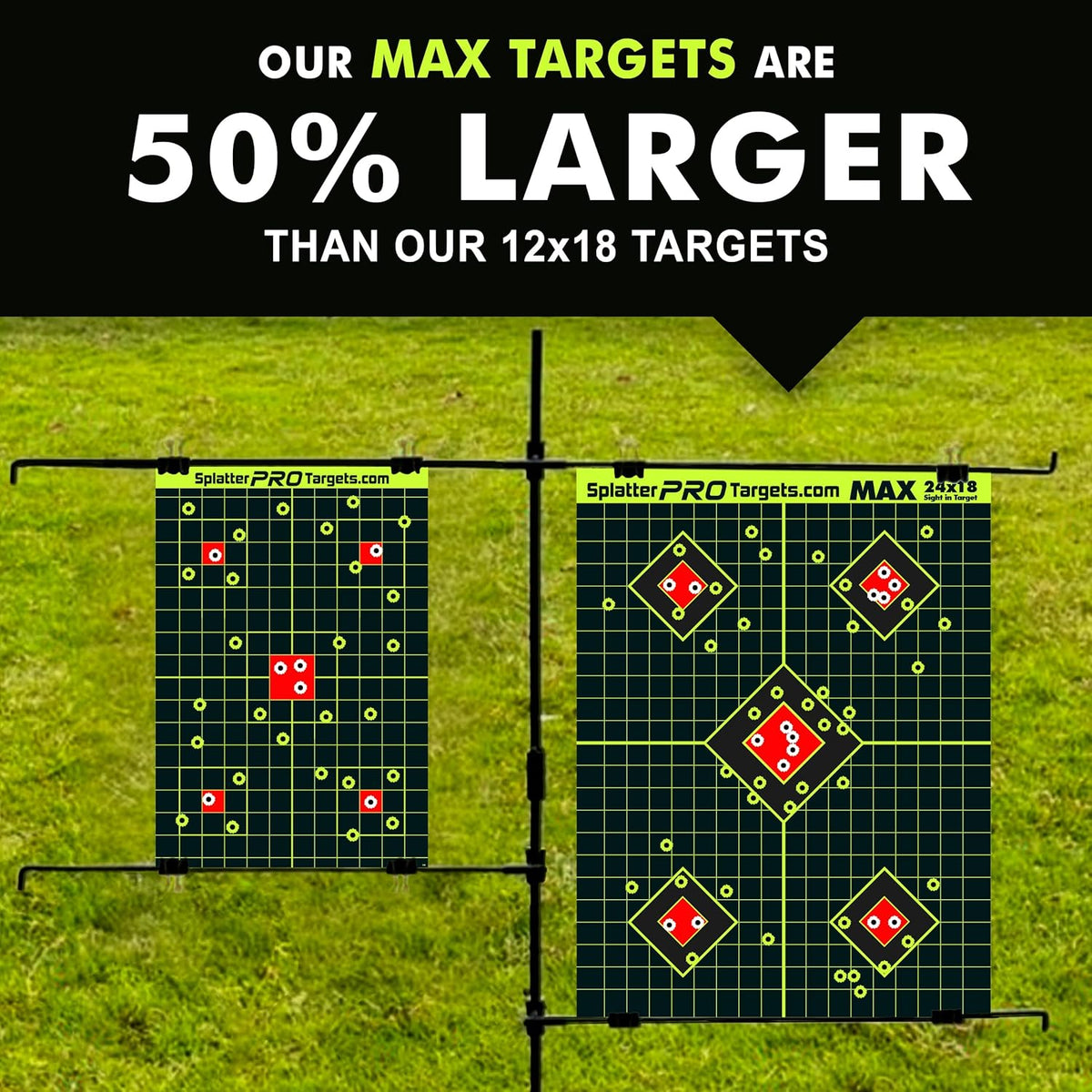 Splatter Targets by [Brand Name] - 18x24 Extra Large, Bright Fluorescent Yellow & White for Easy Shot Visibility