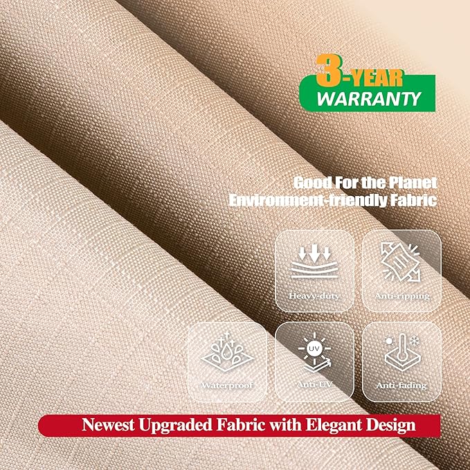 F&J Outdoors Waterproof Anti-UV Heavy Duty Rip-stop Fabric Large Patio Furniture Covers, 126"x83"