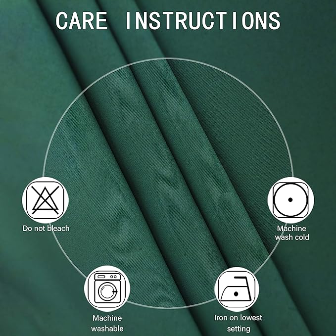 LEMOMO Green Blackout Curtains 34 x 84 Inch Length/Set of 2 Curtain