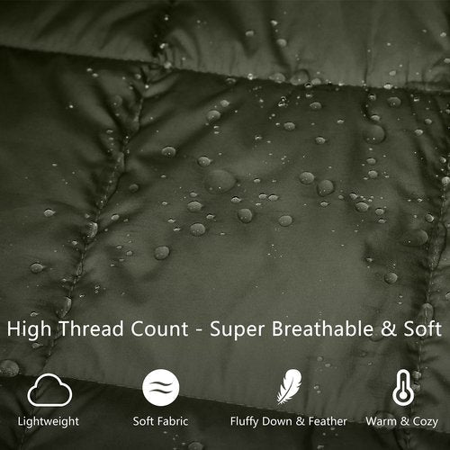 zZFocus Mini Camping Blanket,Lightweight Puffy Blanket Packable Down Alternative Throw Blanket Waterproof Windproof for Outdoors, Travel, Beach, Airplane, Hiking