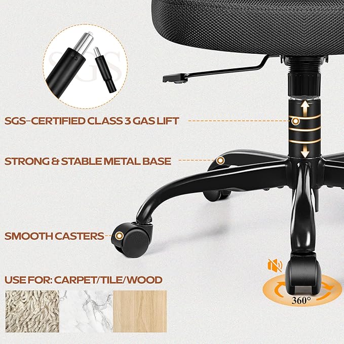 FelixKing Office Chair Ergonomic, Durable Fabric & Mesh, High-Back Desk Chair Adjustable Armrest, Lumbar Support, Breathable Mesh for Home Office, Computer Chair, Swivel Task Chair