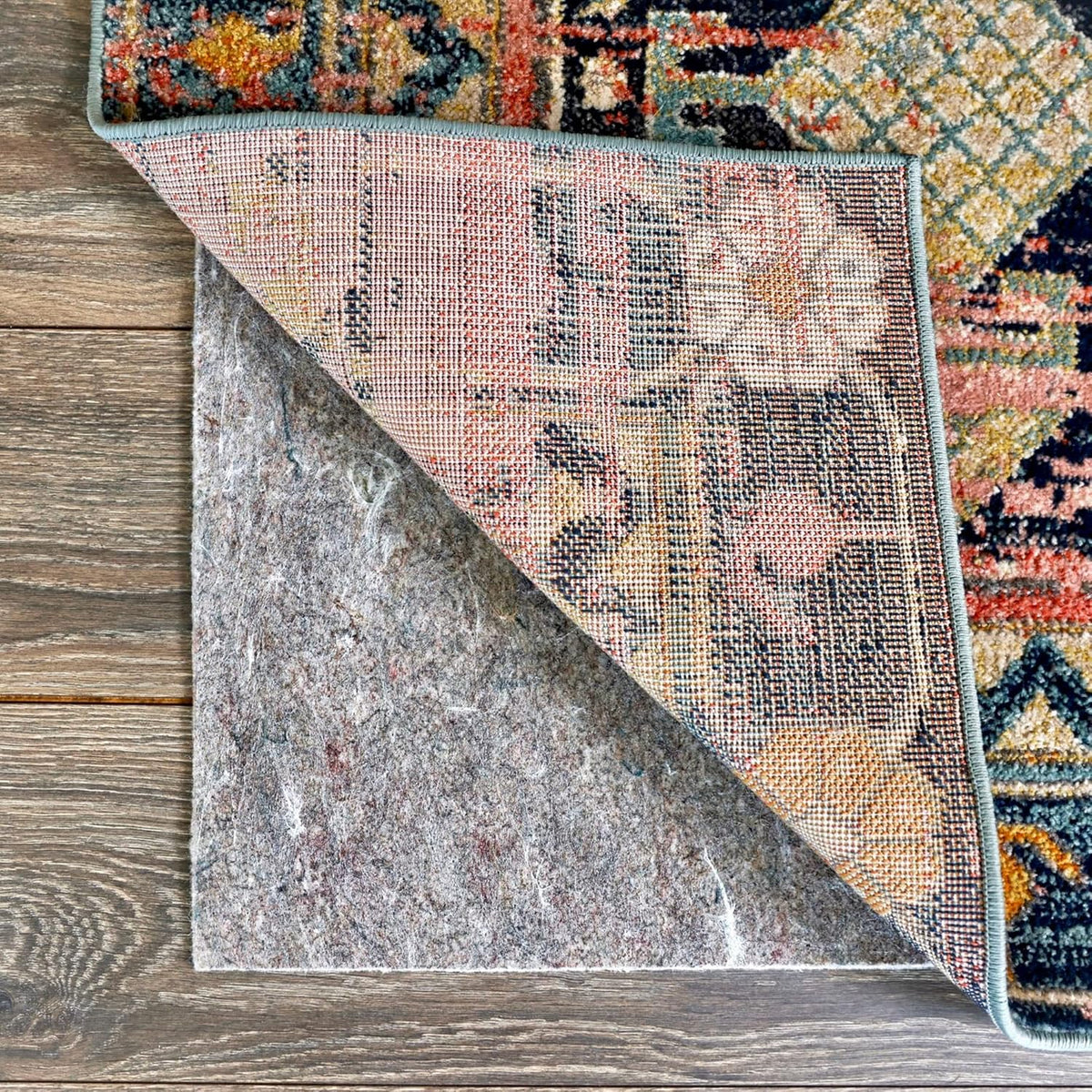 RUGPADUSA - Dual Surface - 6' Square - 1/8" Thick - Felt + Rubber - Non-Slip Backing Rug Pad - Adds Low-Profile Comfort and Protection