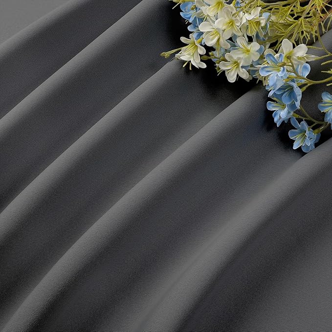 CUCRAF Light Grey Blackout Curtains 72 inch Length 2 Panels Set, Rod Pocket
