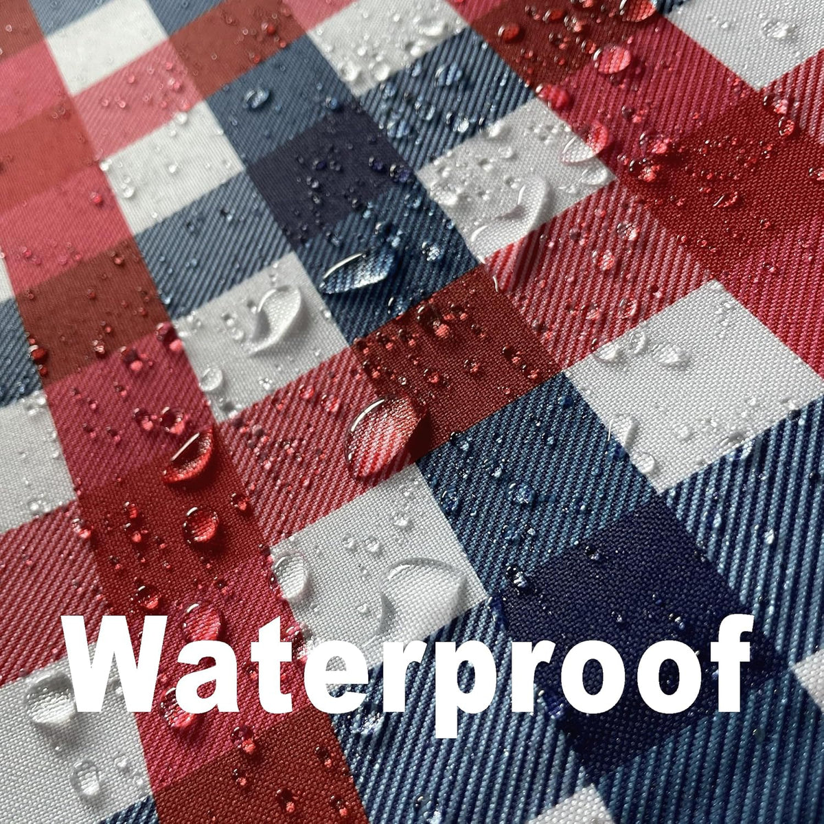 Waterproof Plaid Tablecloth Fabric - Square 58x58 Inch Classic Gingham Checker Table Cloth for Indoor/Outdoor Use - Buffalo Table Cover for Picnics, BBQs, and Parties