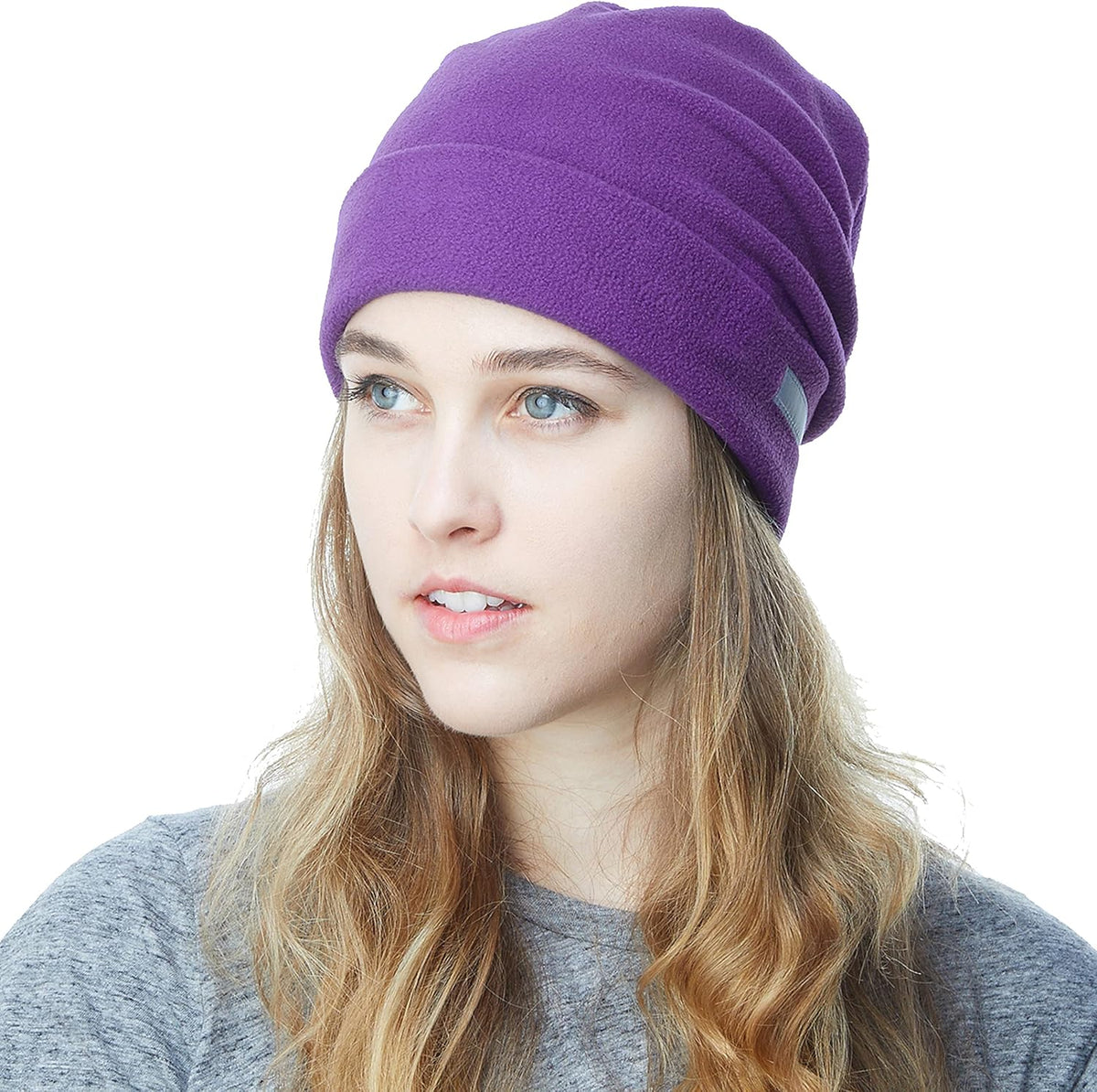 The Hat Depot Fleece Winter Functional Beanie Hat Cold Weather-Reflective Safety for Everyone Performance Stretch